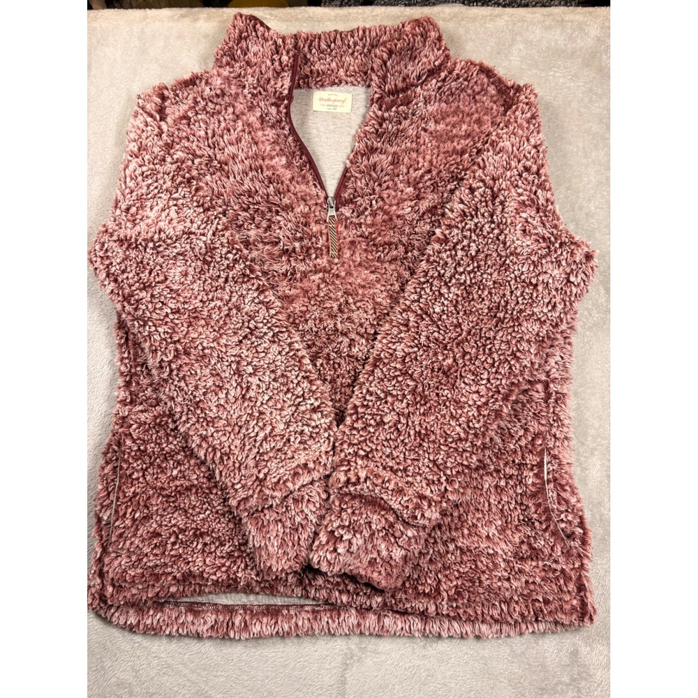 Weatherproof Vintage Womens Large Pink Sherpa Quarter Zip Pullover